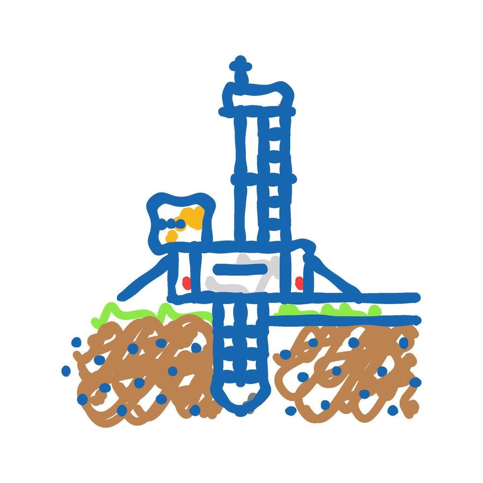 drilling geothermal energy icon doodle illustration vector