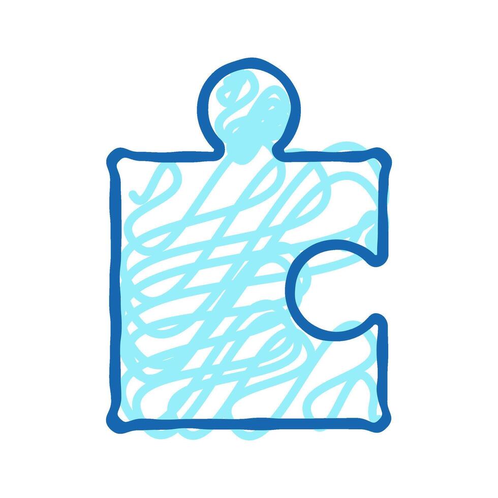 piece puzzle jigsaw icon doodle illustration vector