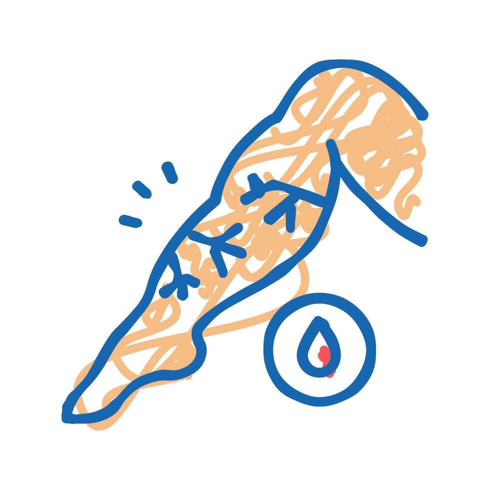 venous edema icon doodle illustration vector