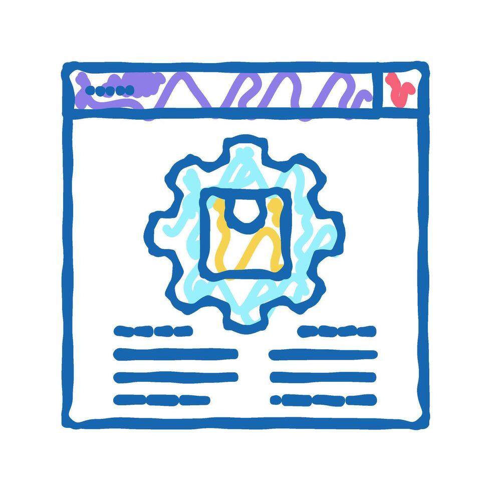 working process review icon doodle illustration vector