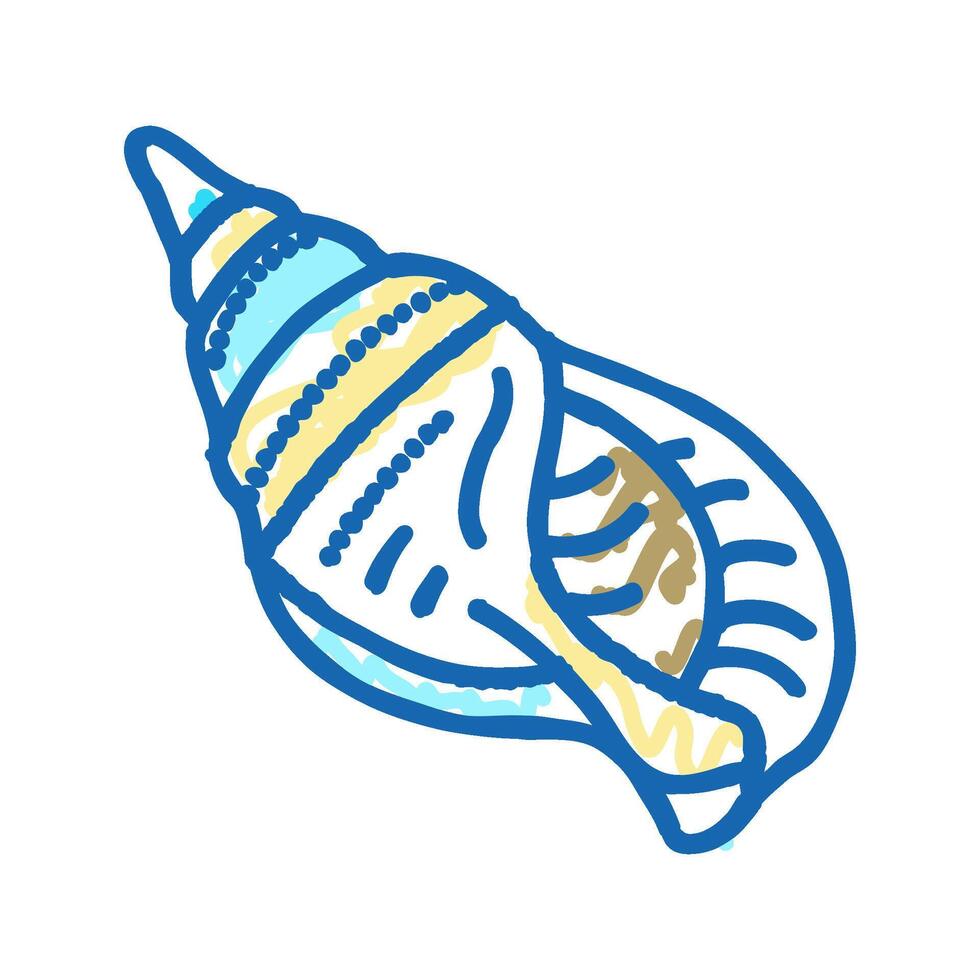 snail sea shell beach icon doodle illustration vector