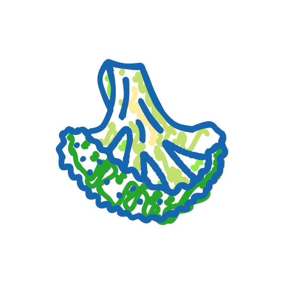 cut broccoli icon doodle illustration vector