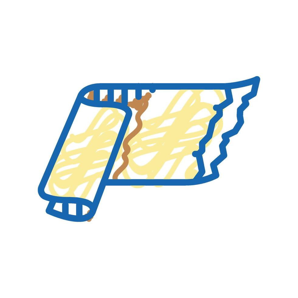 paper ribbon banner design icon doodle illustration vector