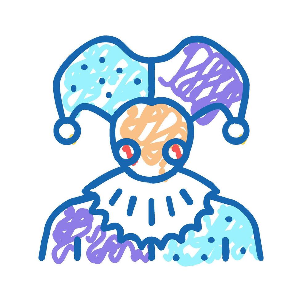 jester fairy tale icon doodle illustration vector