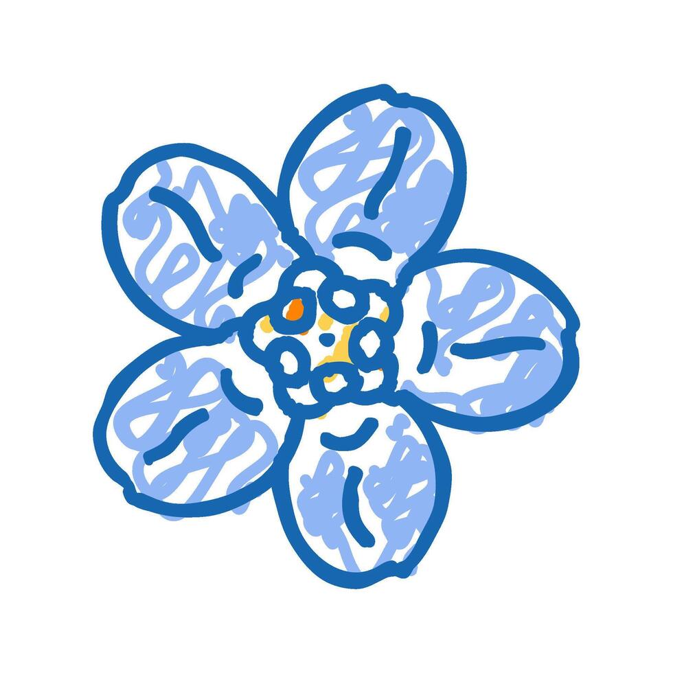 forget me not flower spring icon doodle illustration vector