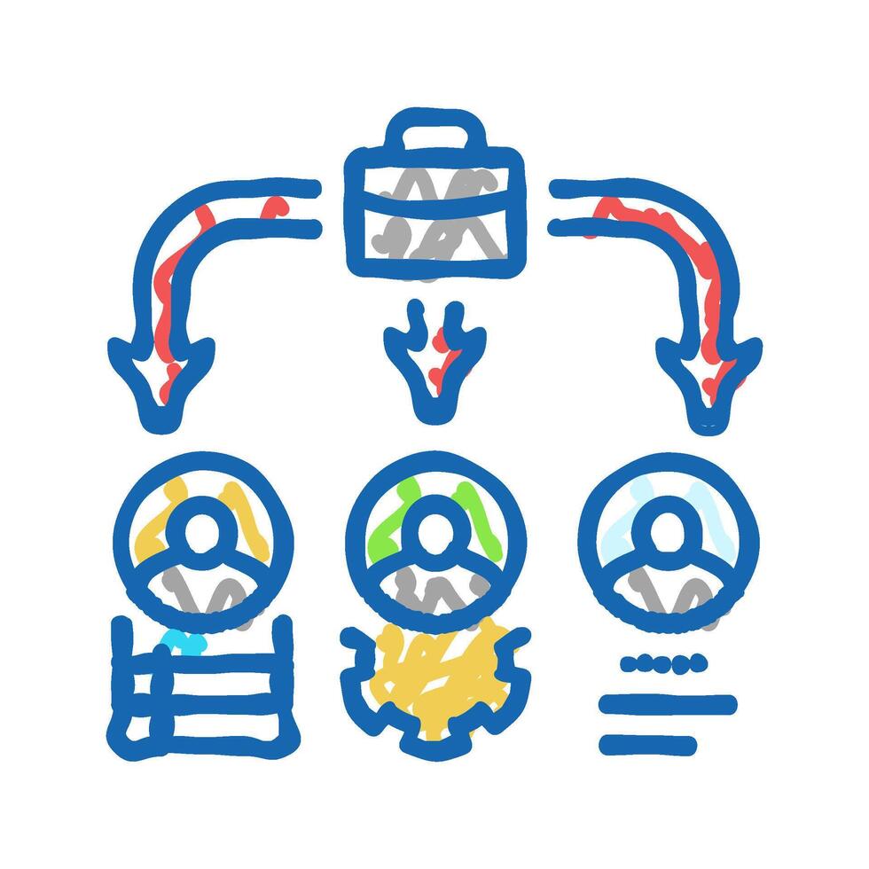 redeployment recruitment business work job icon doodle illustration vector