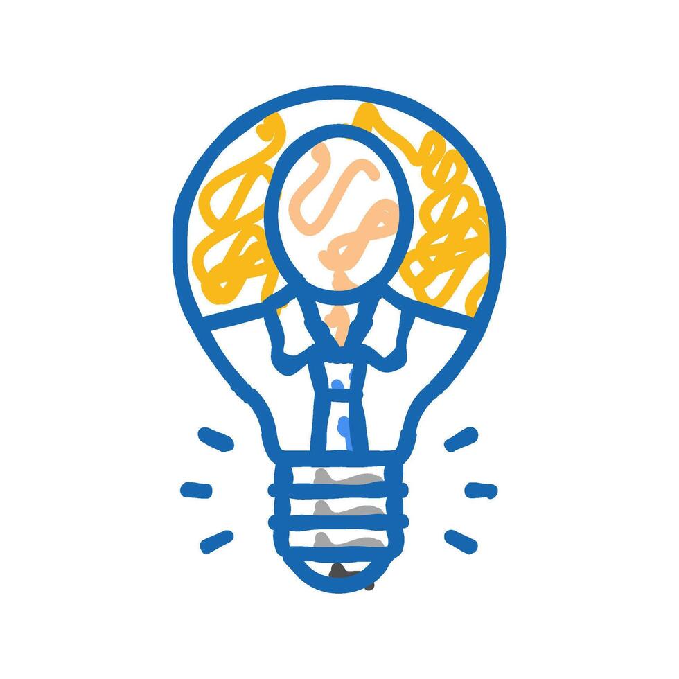 initiative interview job icon doodle illustration vector