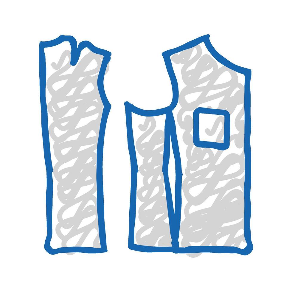 sewing pattern dressmaking fashion icon doodle illustration vector
