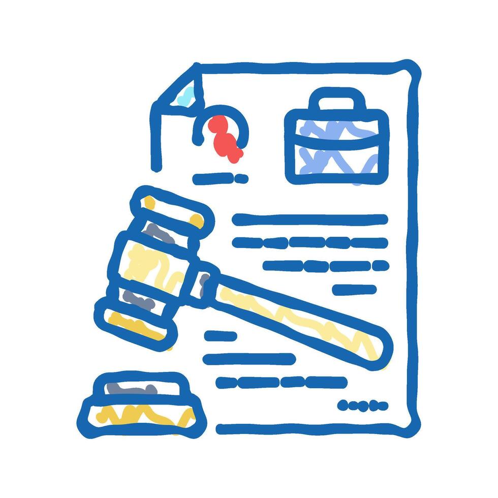 legal documentation business process icon doodle illustration vector