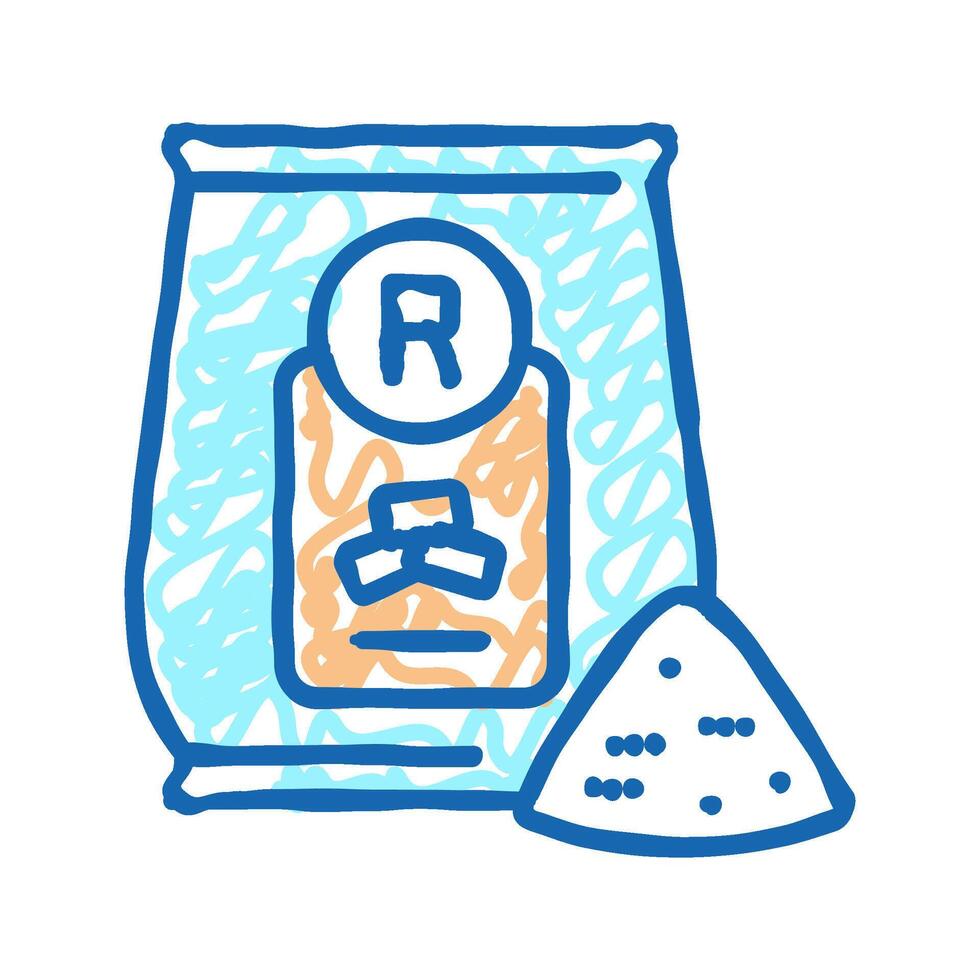 rice flour package icon doodle illustration vector