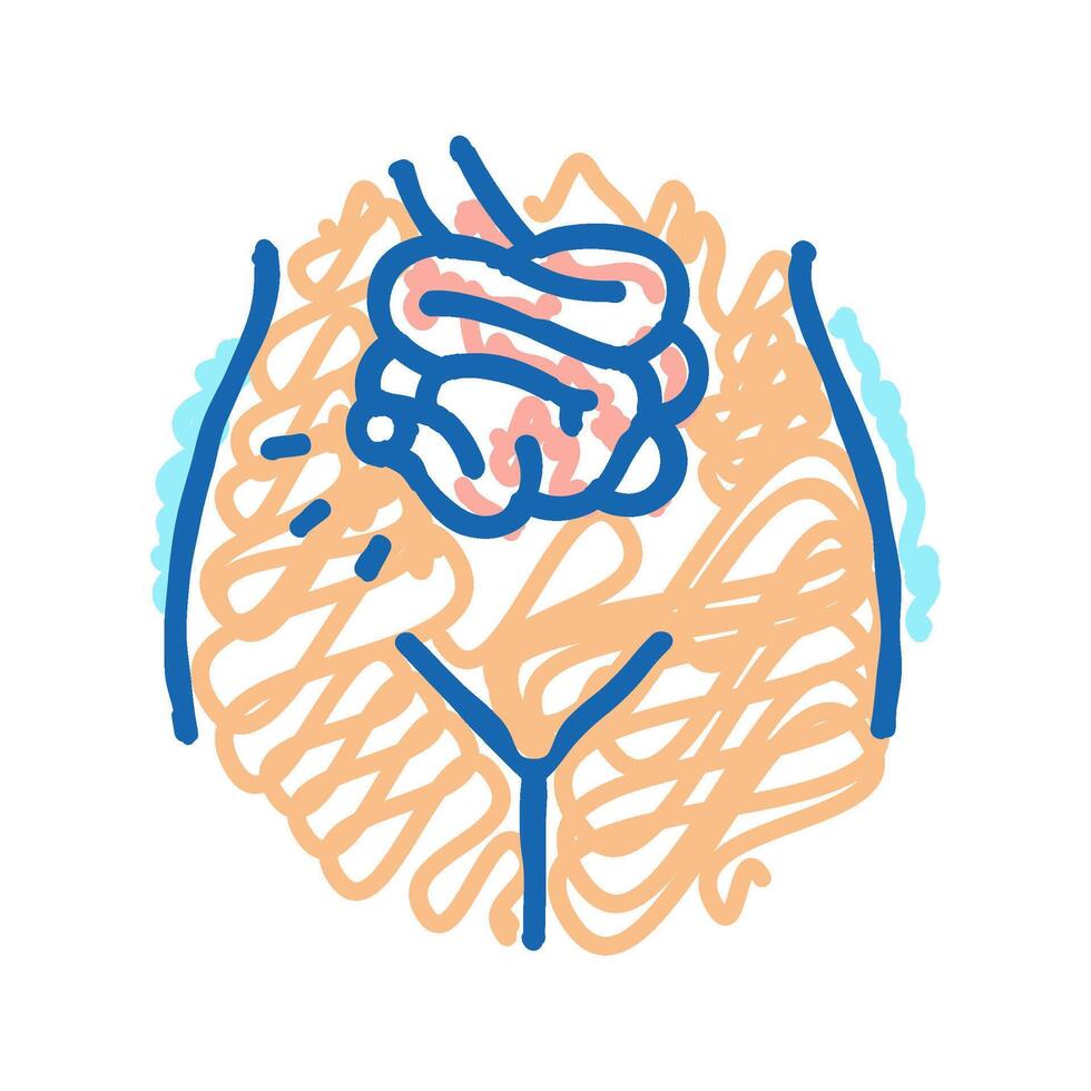 ileostomy surgery doctor icon doodle illustration vector