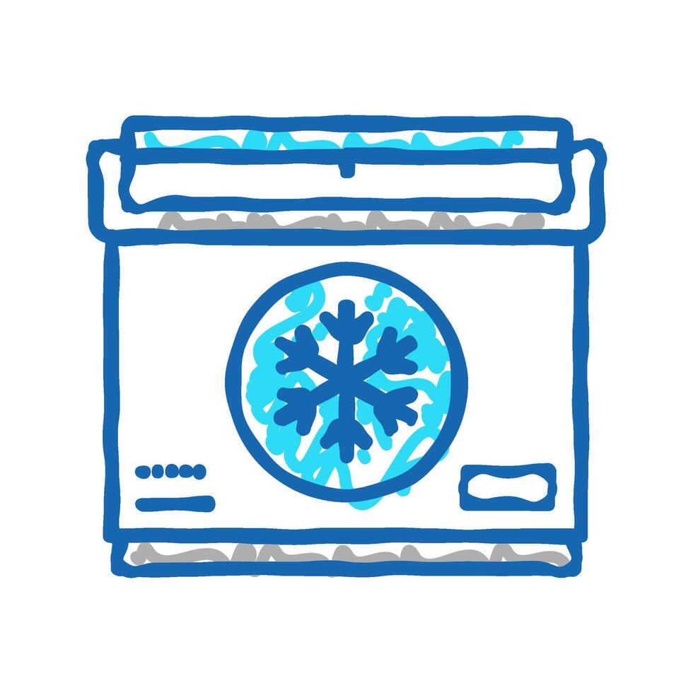 portable refrigerator icon doodle illustration vector