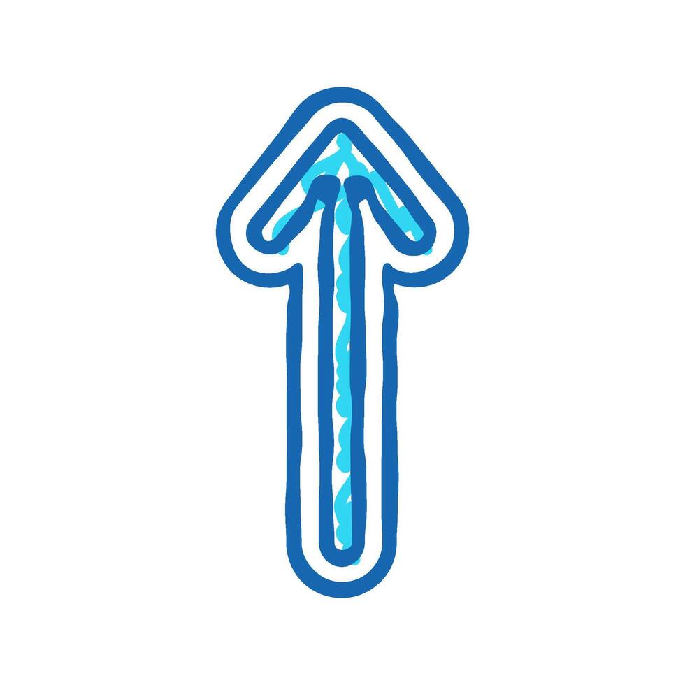 up arrow sending data icon doodle illustration vector