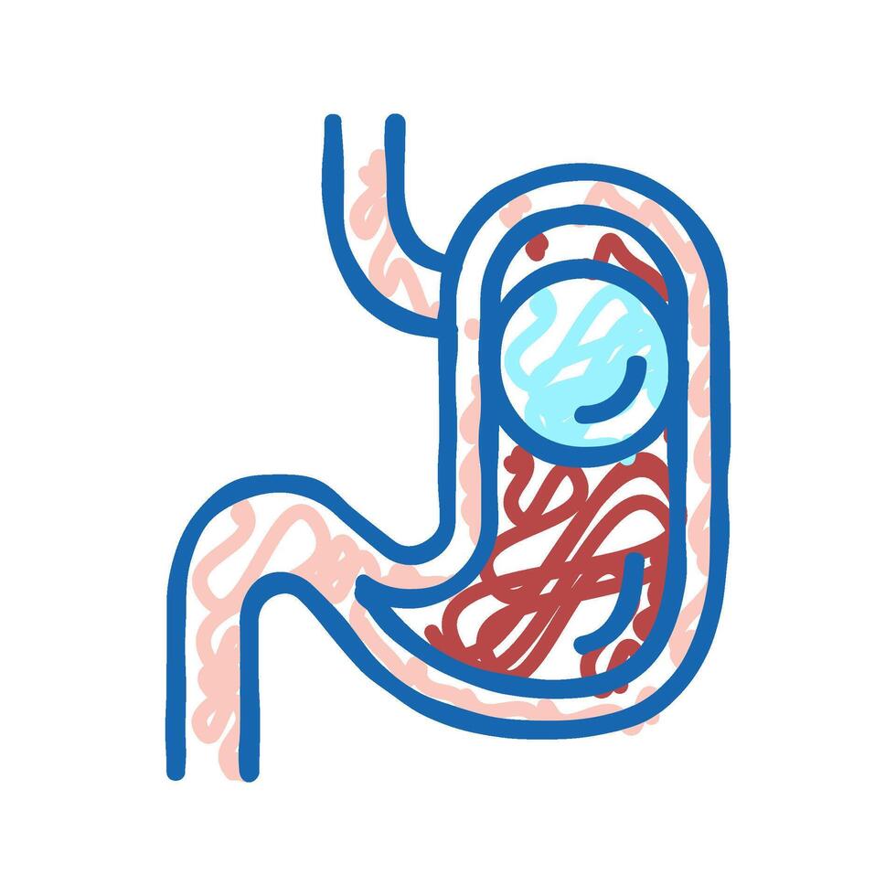 bloating bariatric icon doodle illustration vector
