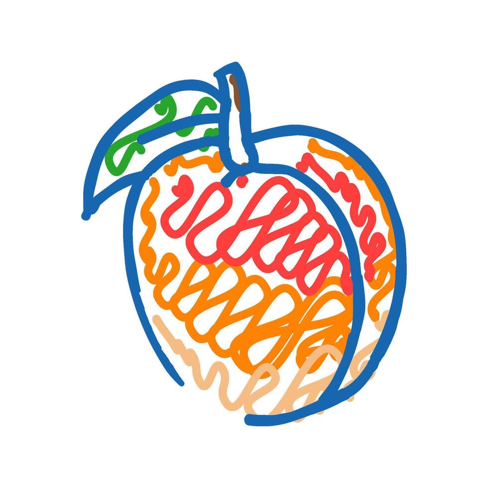 immortal peach taoism icon doodle illustration vector