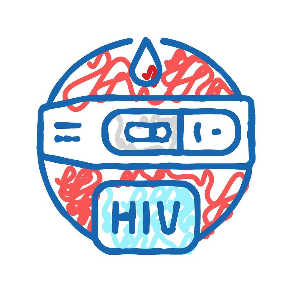 hiv test exam icon doodle illustration vector