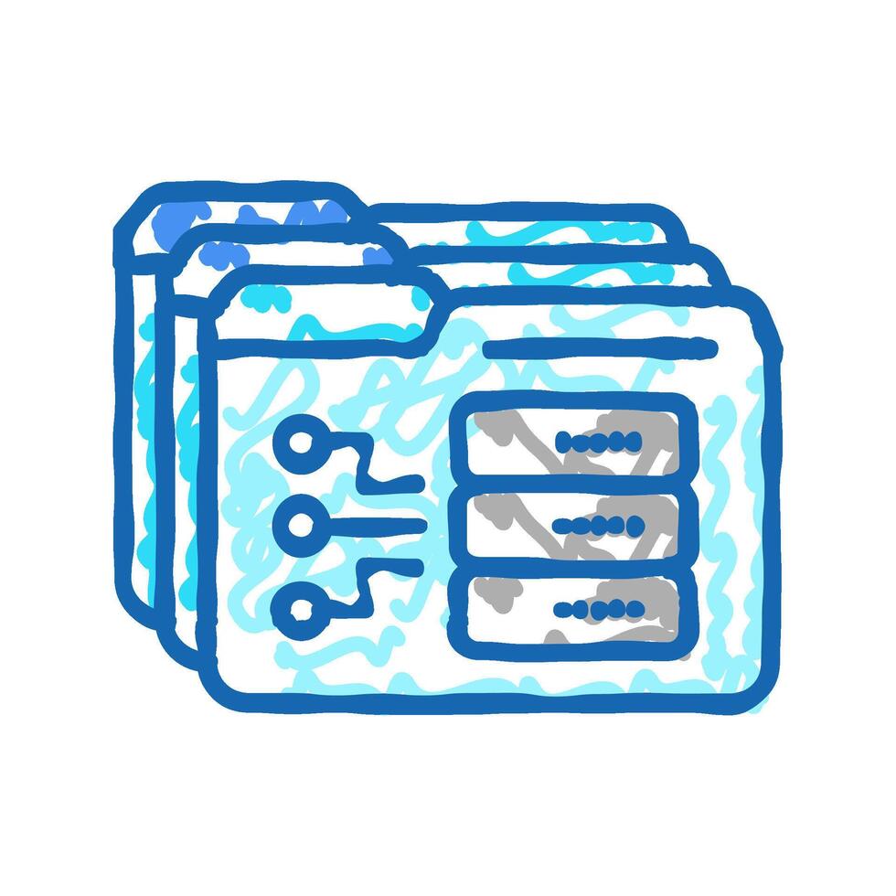 storage folder icon doodle illustration vector
