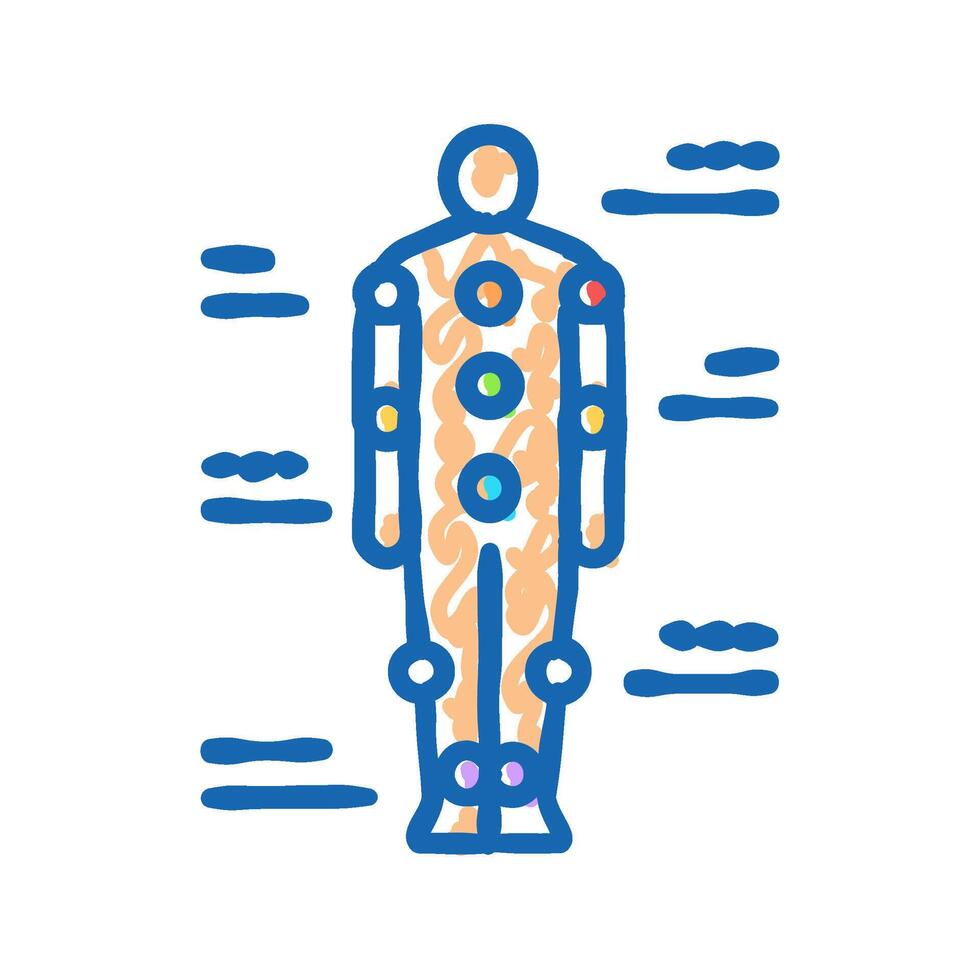 human body outline acupuncture icon doodle illustration vector