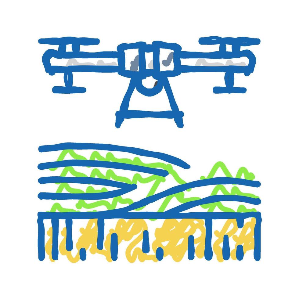 agricultural drone icon doodle illustration vector