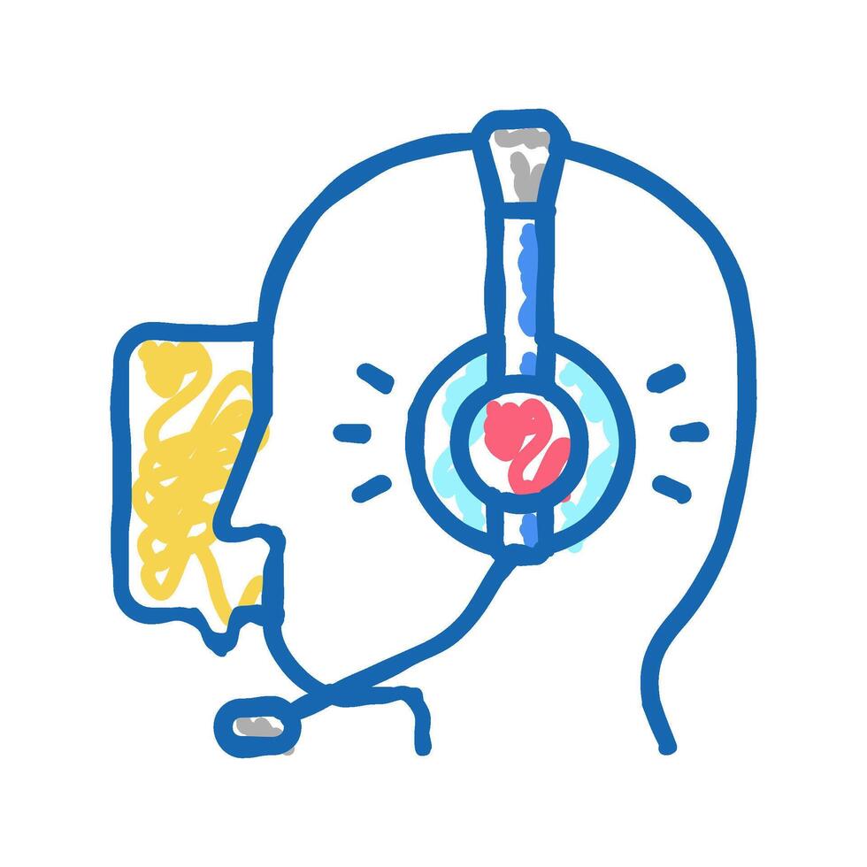 advice and call service support icon doodle illustration vector