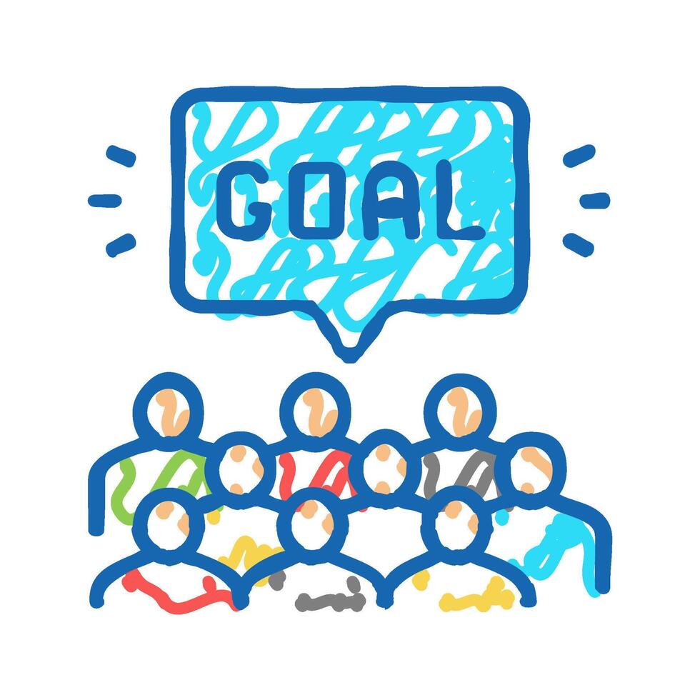 fans soccer icon doodle illustration vector