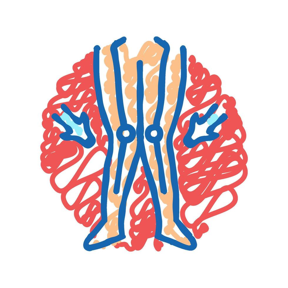 unsteady gait disease symptom icon doodle illustration vector