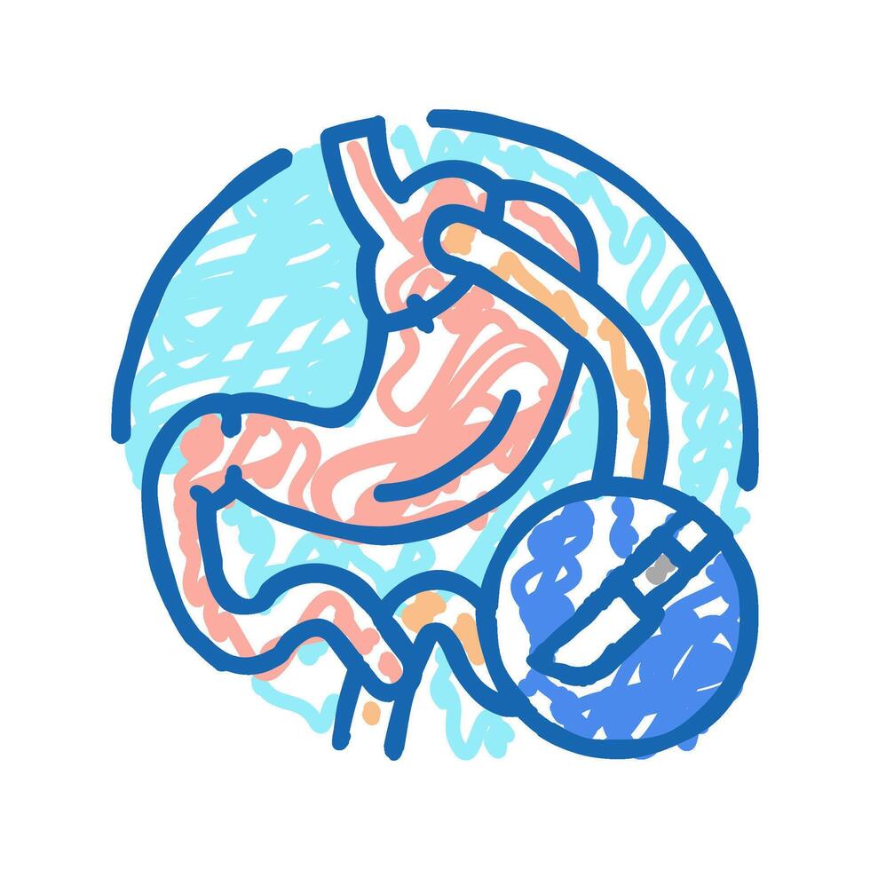gastric bypass surgery icon doodle illustration vector