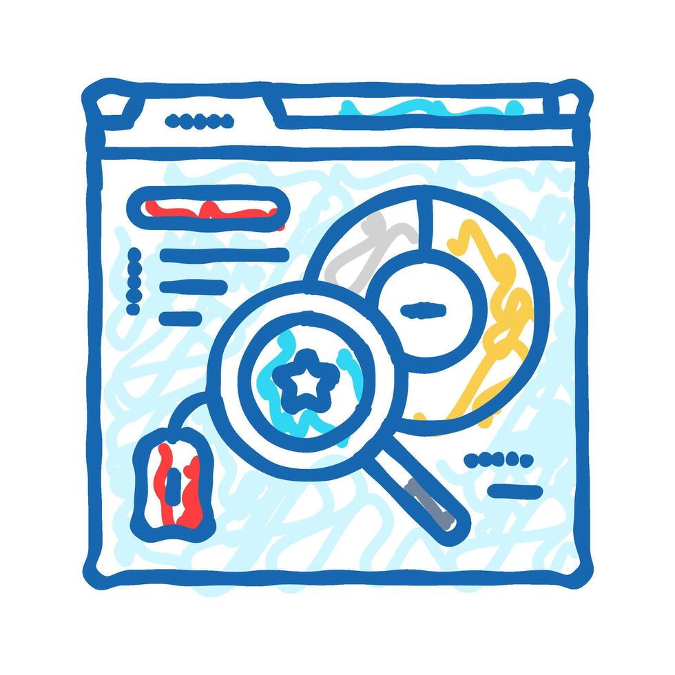 knowledge graph seo icon doodle illustration vector