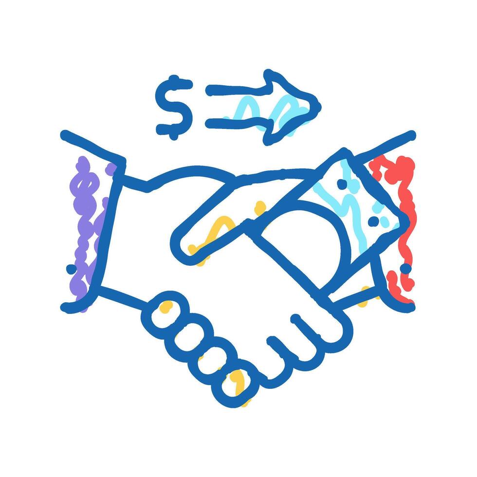 corruption law dictionary icon doodle illustration vector