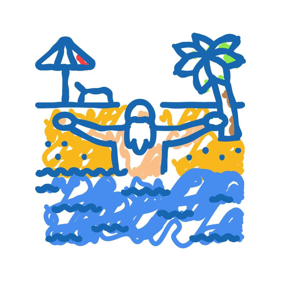 chess elderly leisure icon doodle illustration vector