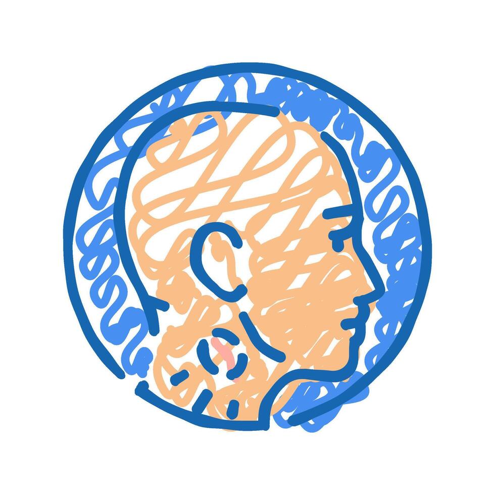 swollen tender glands disease symptom icon doodle illustration vector