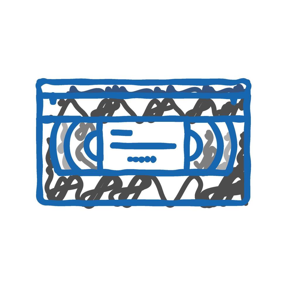 cassette retro gadget icon doodle illustration vector