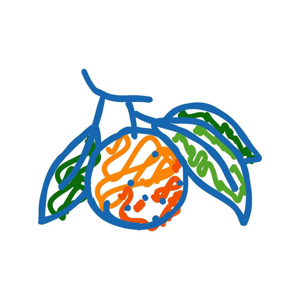 orange branch leaf icon doodle illustration vector