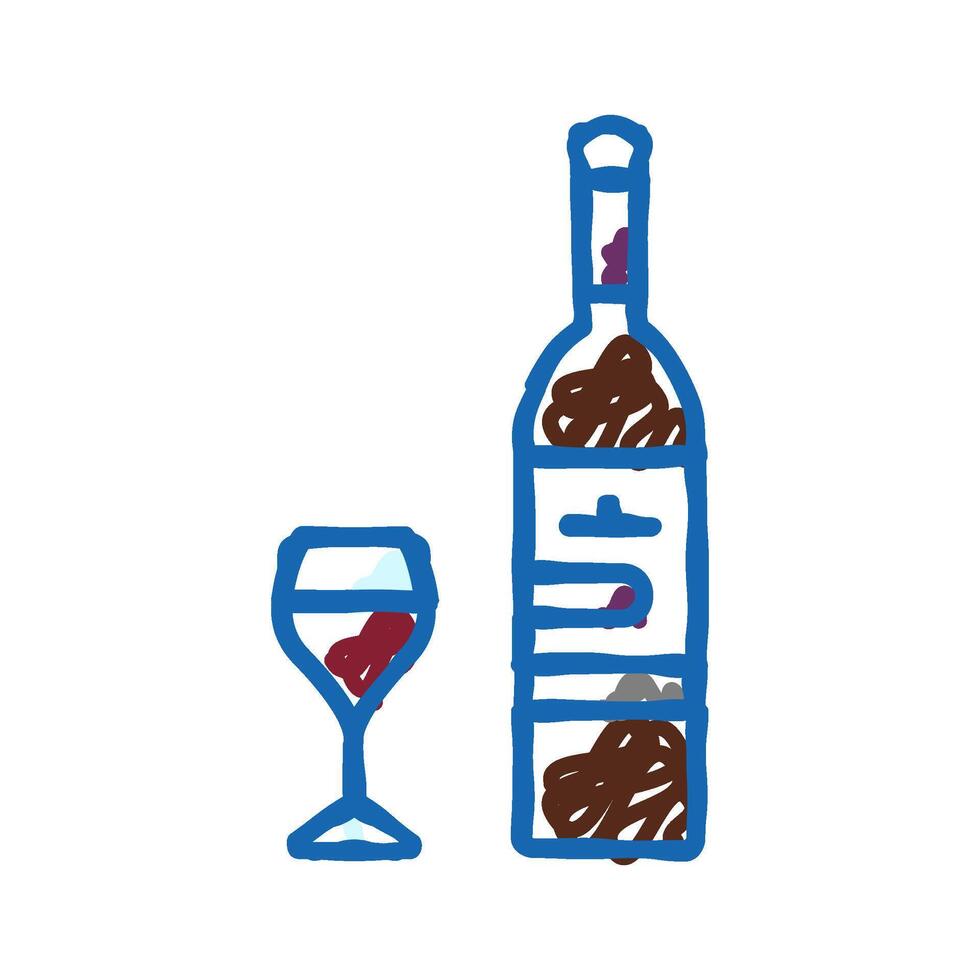 merlot red wine icon doodle illustration vector