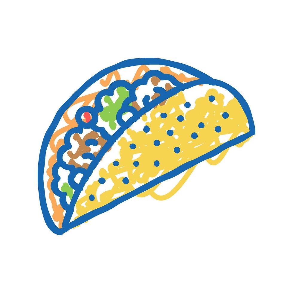 taco food icon doodle illustration vector