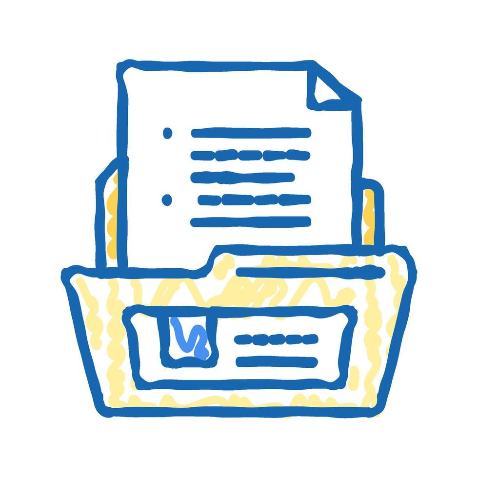 document folder icon doodle illustration vector