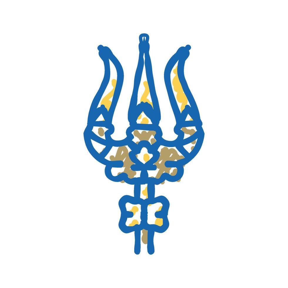 shiva trident trishul icon doodle illustration vector