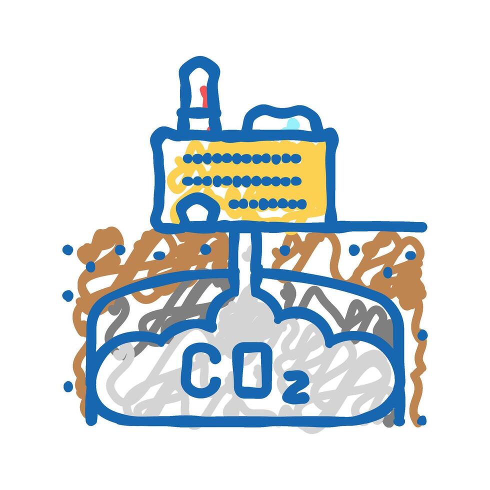carbon capture environmental icon doodle illustration vector