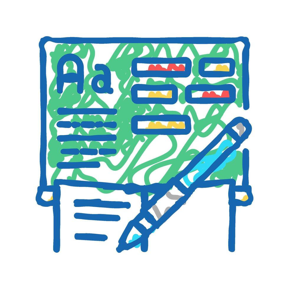 writing school lesson icon doodle illustration vector