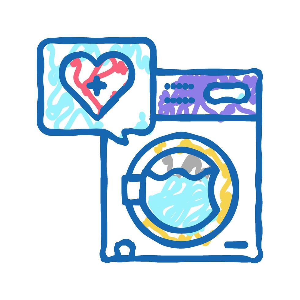 wash laundry homecare service icon doodle illustration vector