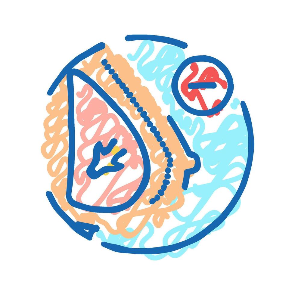 breast reduction surgery icon doodle illustration vector