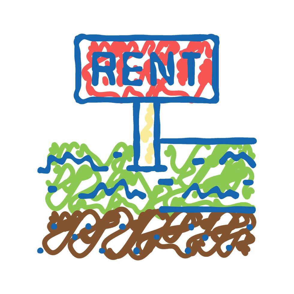 rent land icon doodle illustration vector