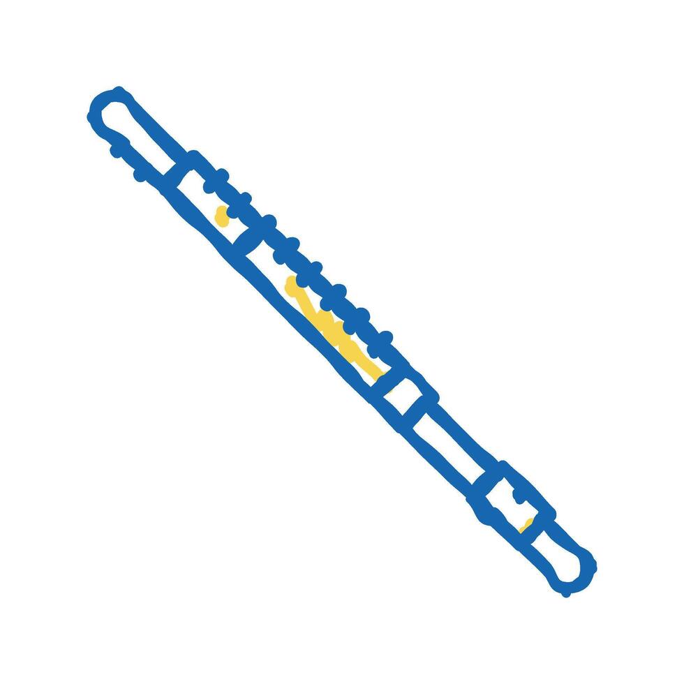 flute music playing instrument icon doodle illustration vector