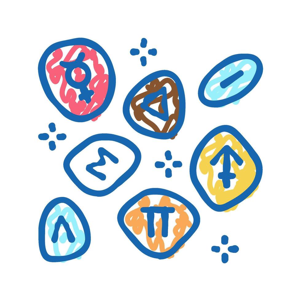 stones boho icon doodle illustration vector