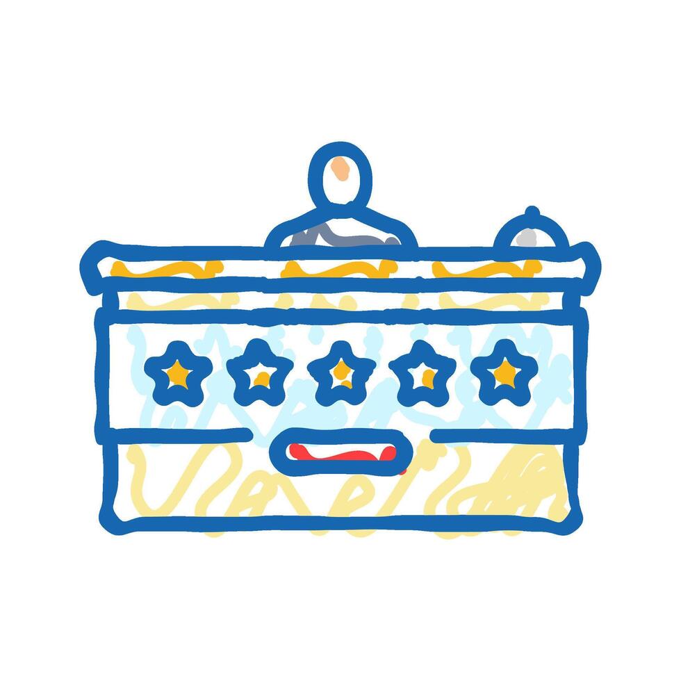 reception desk hospitality hotel icon doodle illustration vector