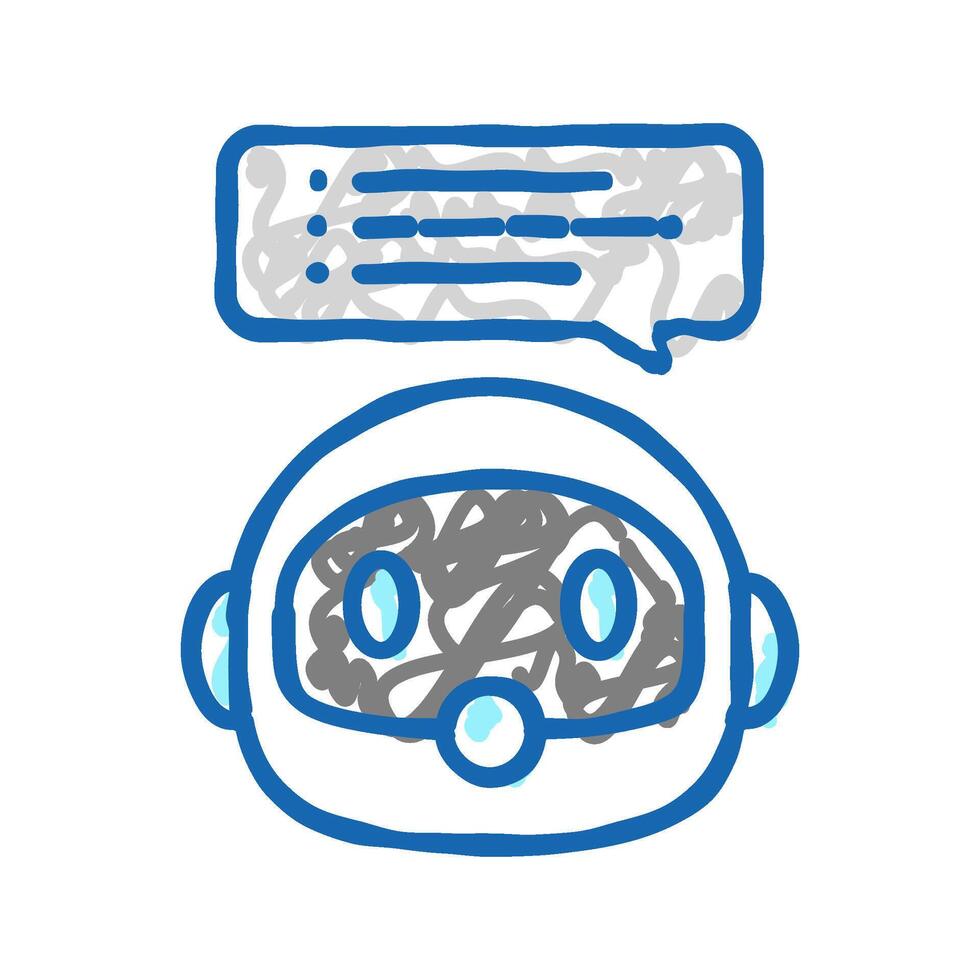 speech chat bot icon doodle illustration vector