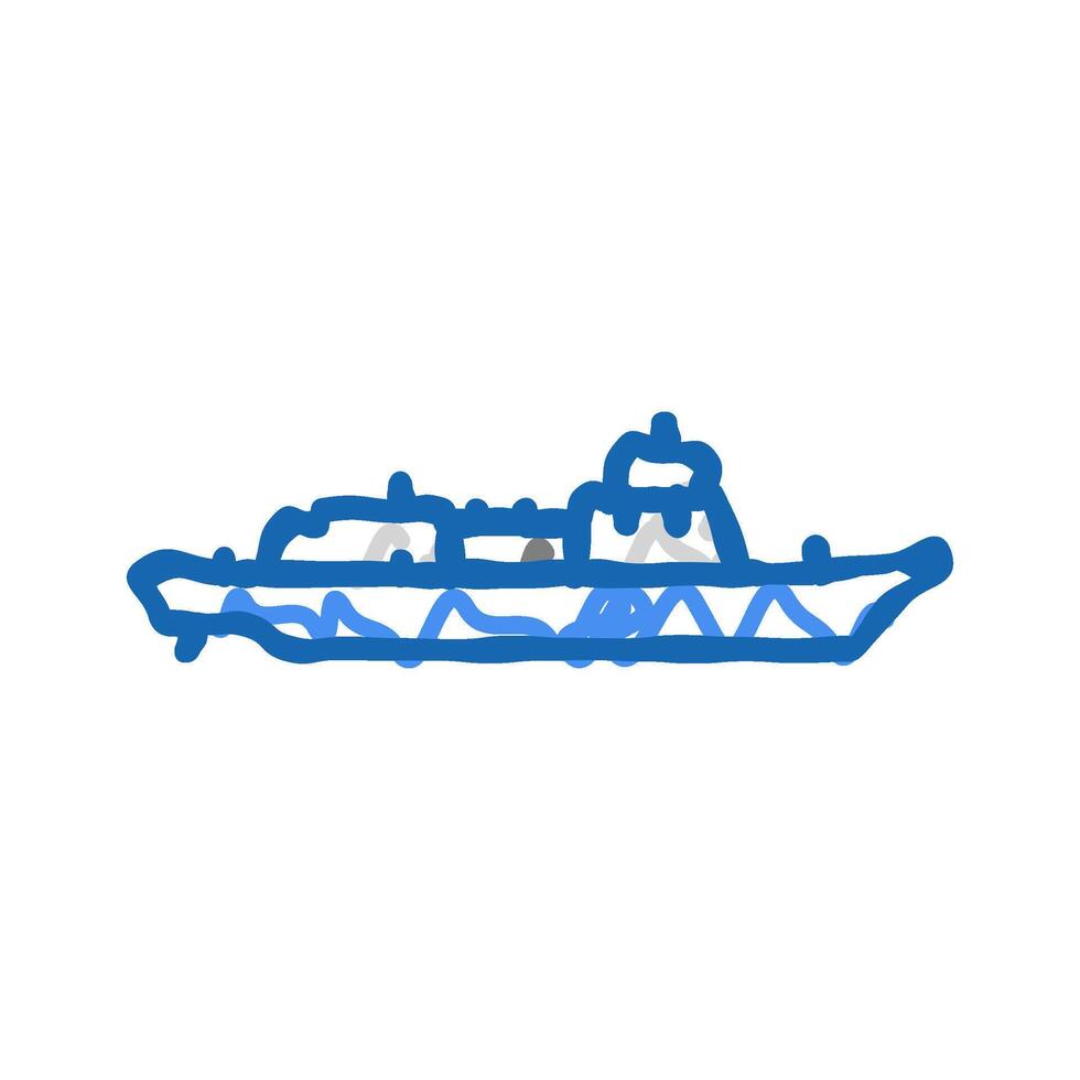 frigate ship icon doodle illustration vector