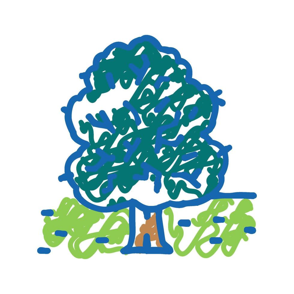 park tree icon doodle illustration vector