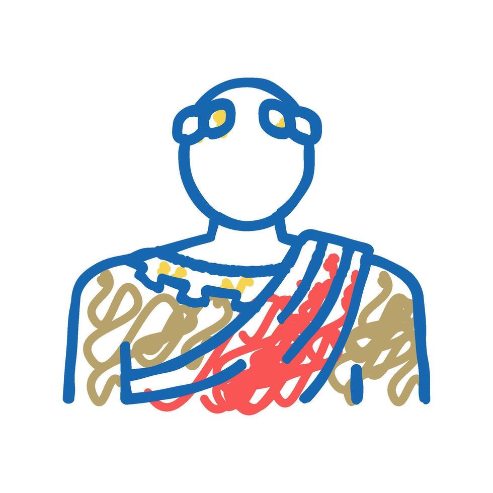 emperor ancient rome icon doodle illustration vector