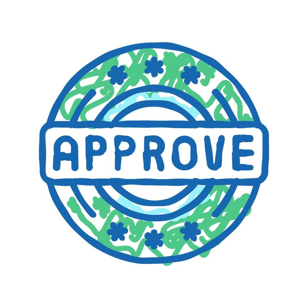 quality approve icon doodle illustration vector